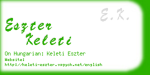 eszter keleti business card